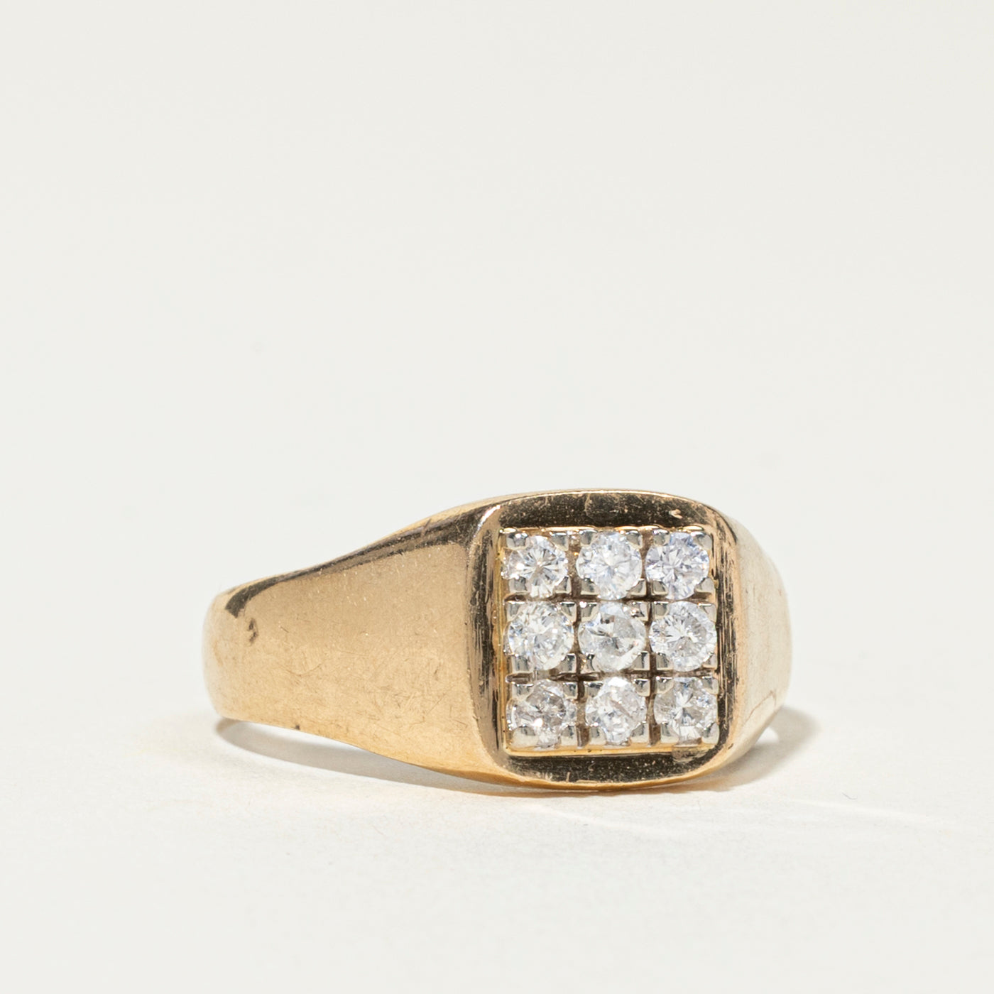 Diamond Grid Signet Ring | 0.41ctw | SZ 9