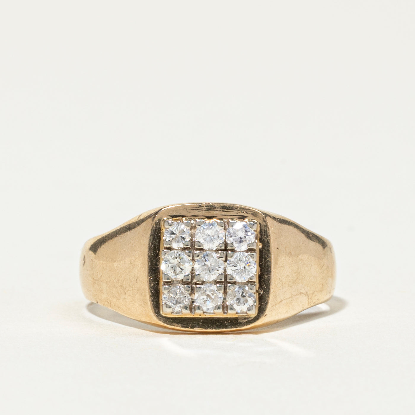 Diamond Grid Signet Ring | 0.41ctw | SZ 9