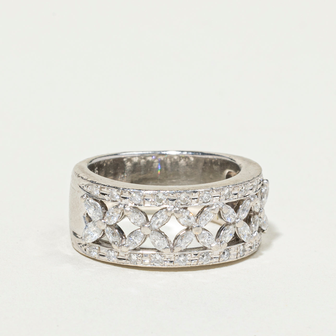 950 Platinum Marquise Cut Diamond Band | 0.85ctw | 9mm | SZ 5.5