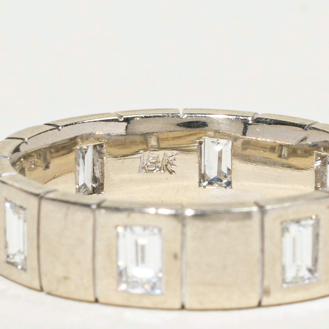 Flush Set Baguette Cut Diamond Grooved Band | 1.31ctw | 6mm | SZ 9.25