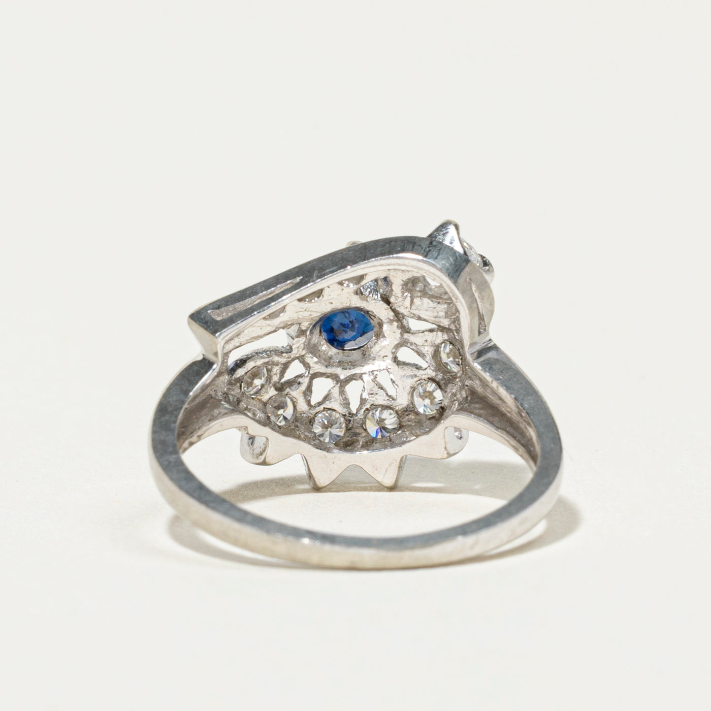 18k Sapphire & Diamond Floral Ring | 0.68ct, 0.36ctw | SZ 5.5