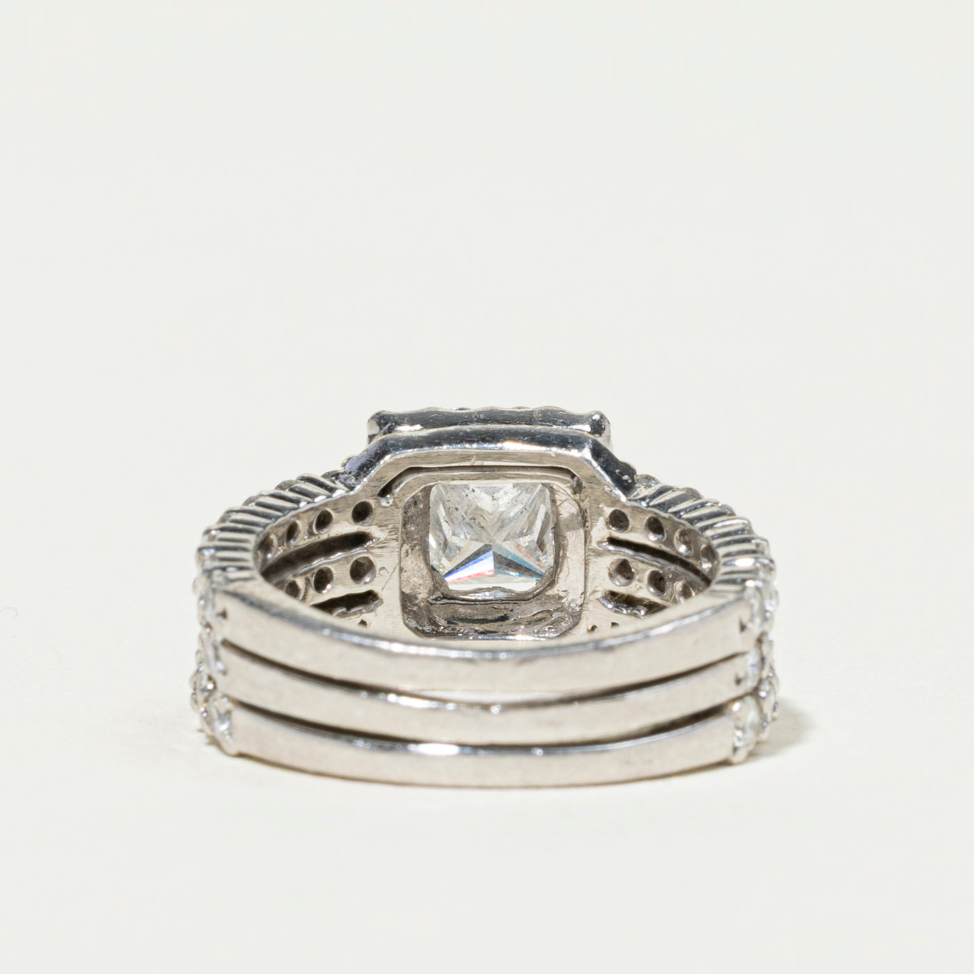 950 Platinum Princess Cut Diamond Halo Ring | 2.47ctw | SZ 5.25