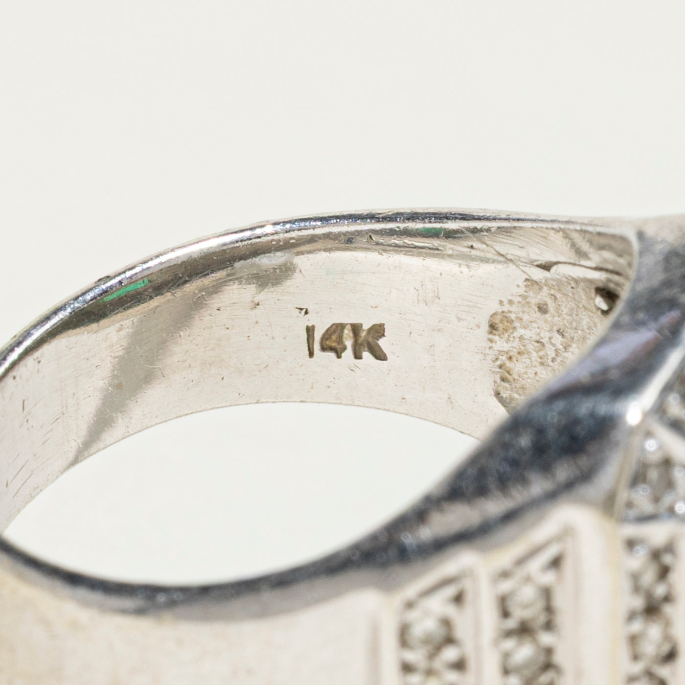 Bezel Set Emerald & Diamond Halo Cocktail Ring | 1.00ct, 0.63ctw | SZ 7