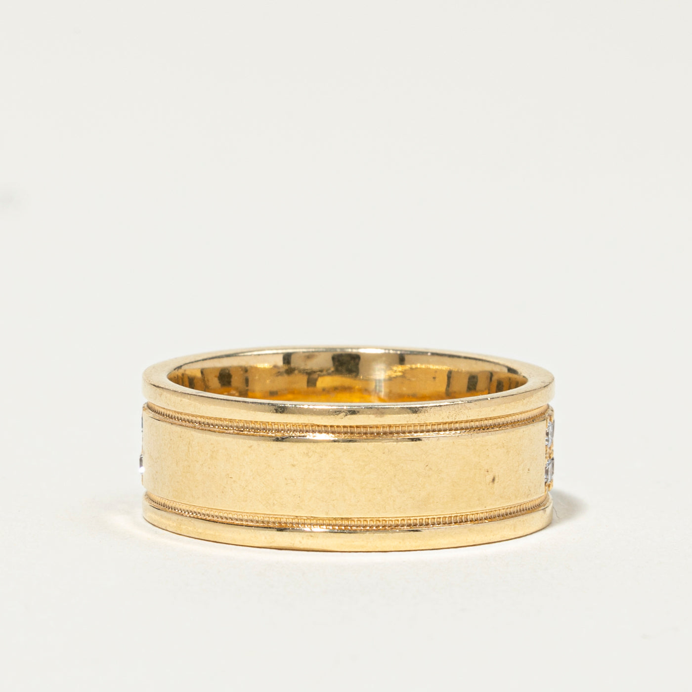 18k Semi Eternity Double Row Diamond Band | 1.14ctw | 8mm | SZ 10