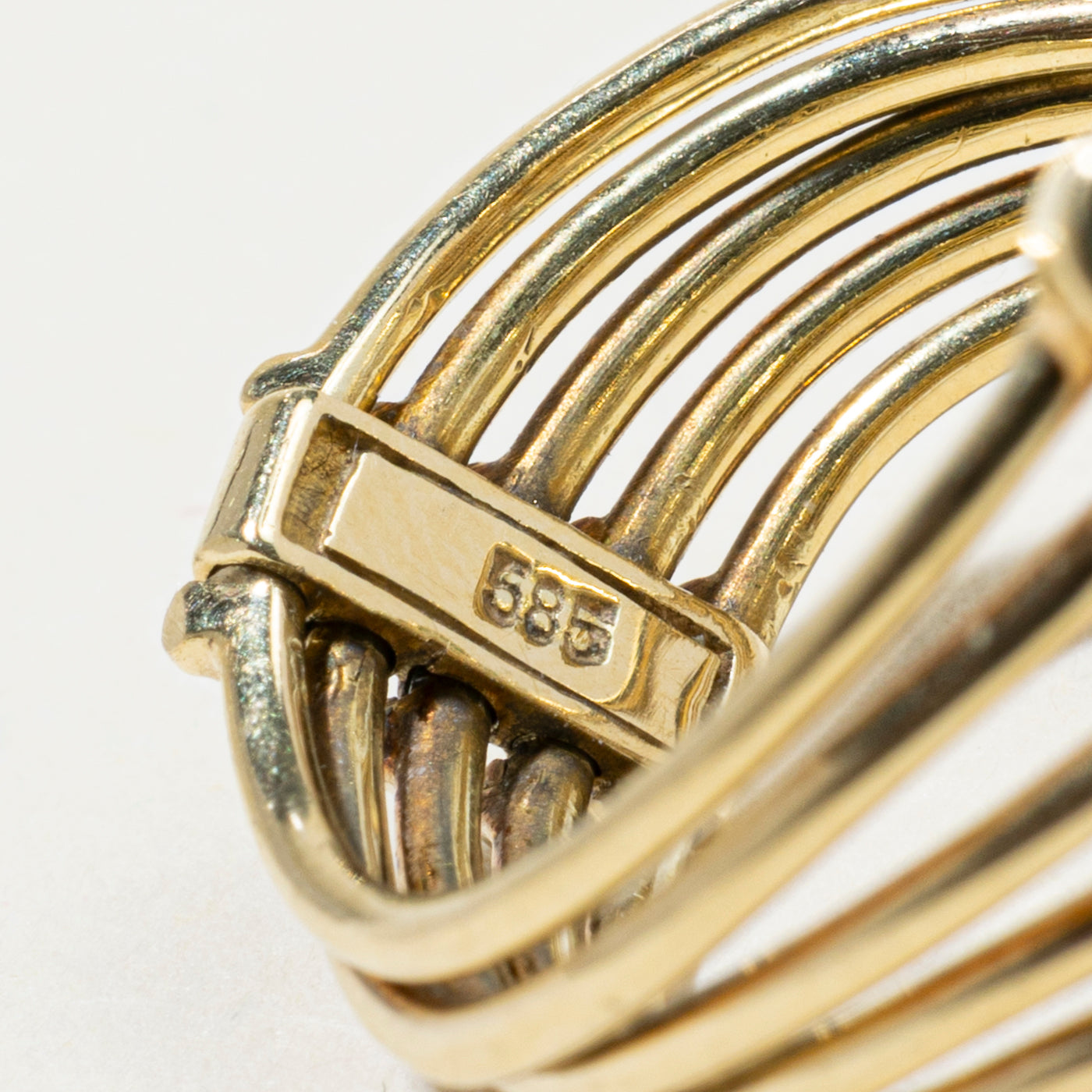 Multi Row Emerald & Diamond Stacked Wave Ring | 1.15ctw, 0.08ctw | SZ 8