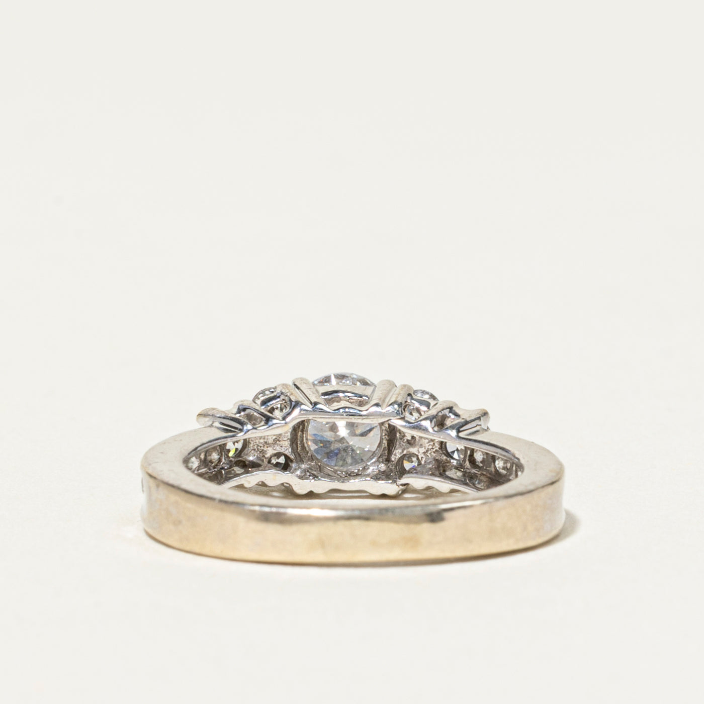 Round Brilliant Cut Diamond Accented Engagement Ring | 0.50ct I1 F/G, 0.43ctw | SZ 3.75