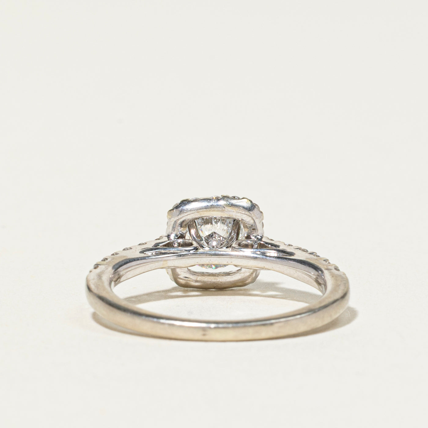 Round Brilliant Cut Diamond Halo Engagement Ring | 0.48ct I1 E/F, 0.31ctw | SZ 5.5