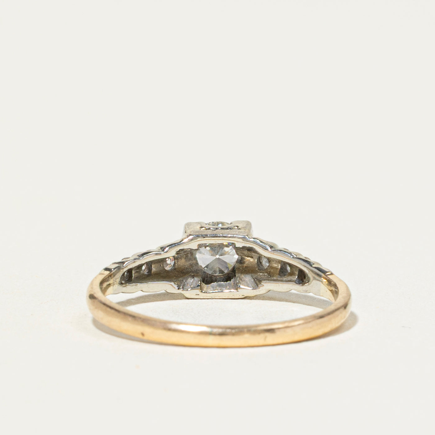 Two Tone Gold Old European Cut Diamond Ring | 0.36ctw | SZ 5.5