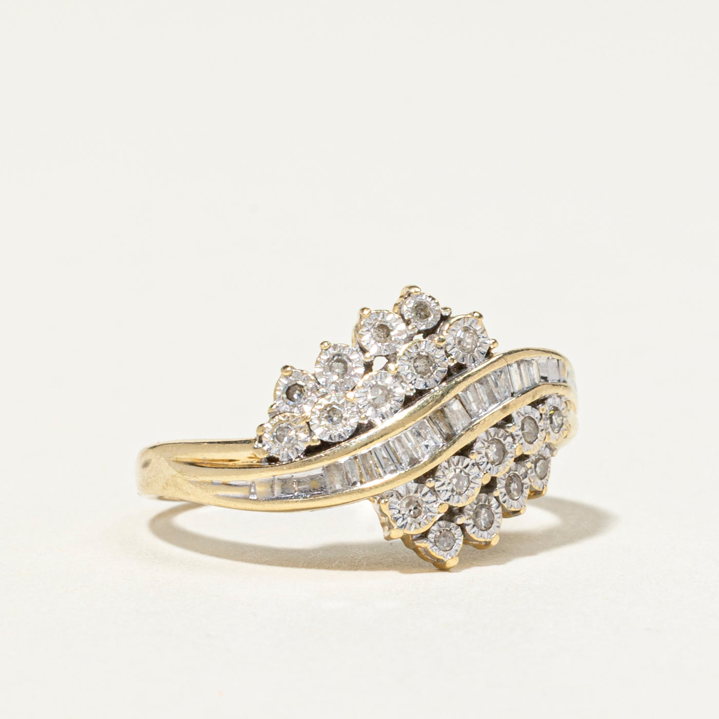 Multi Cut Diamond Cluster Wave Ring | 0.32ct | SZ 7