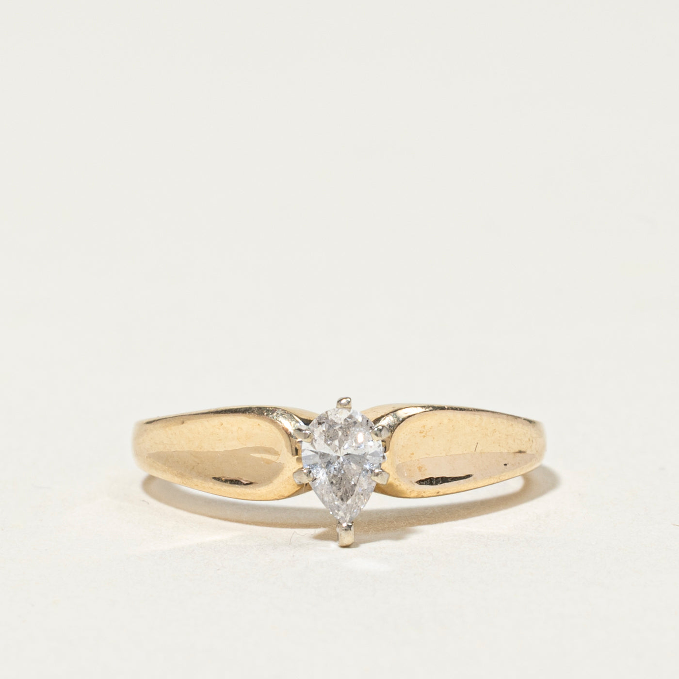 Solitaire Pear Cut Diamond Ring | 0.25ct | SZ 6.5