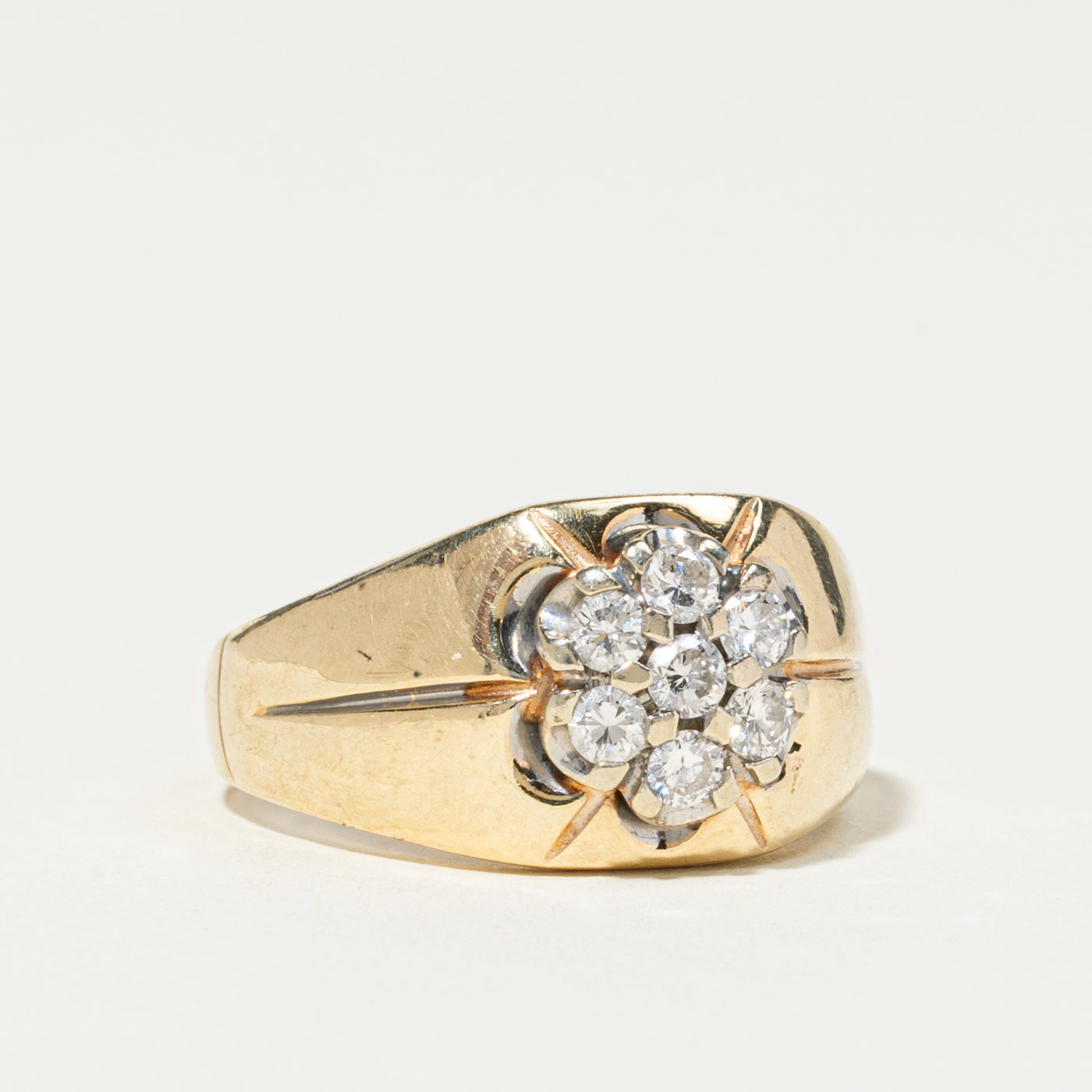 Diamond Daisy Cluster Chunky Ring | 0.25ct | SZ 10