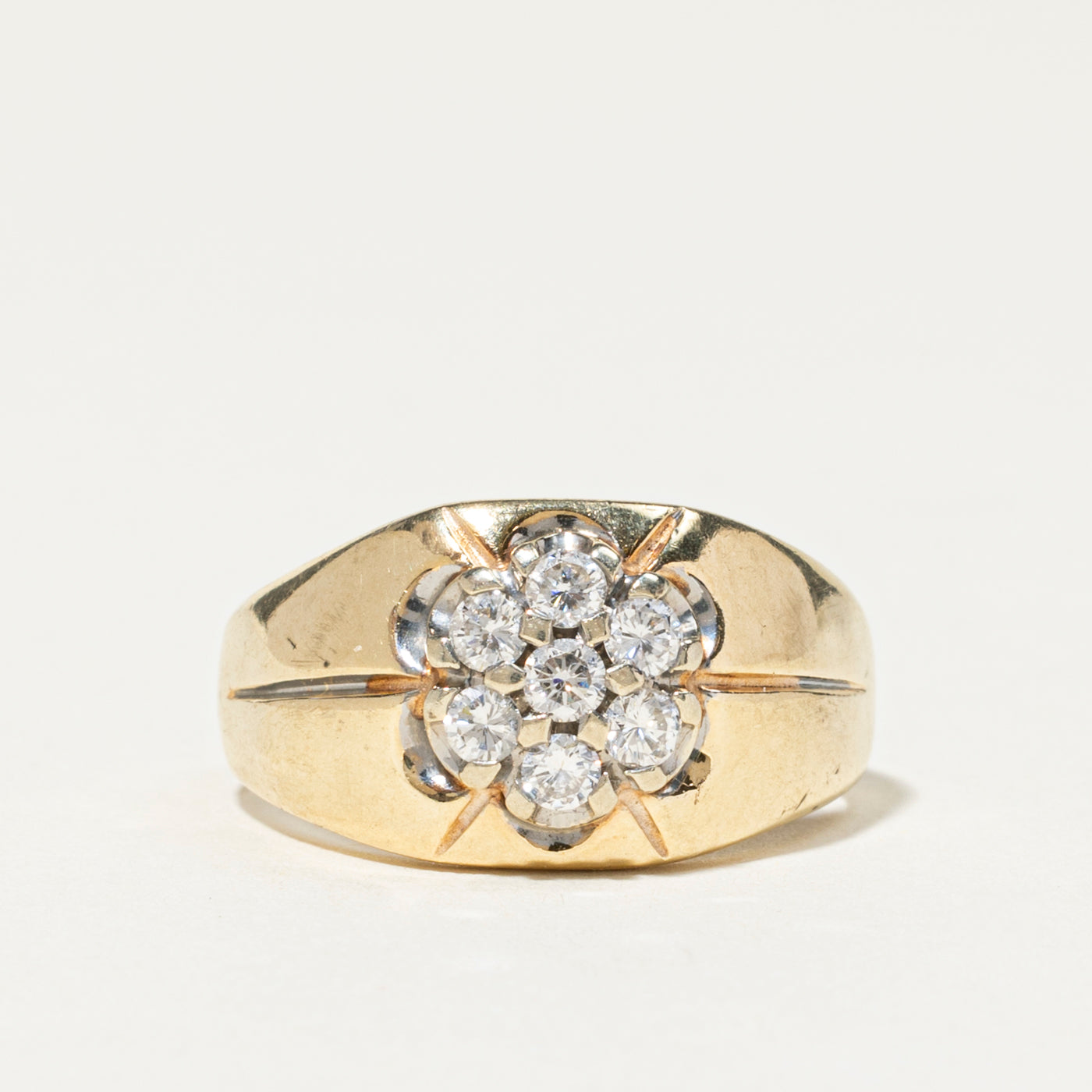 Diamond Daisy Cluster Chunky Ring | 0.25ct | SZ 10