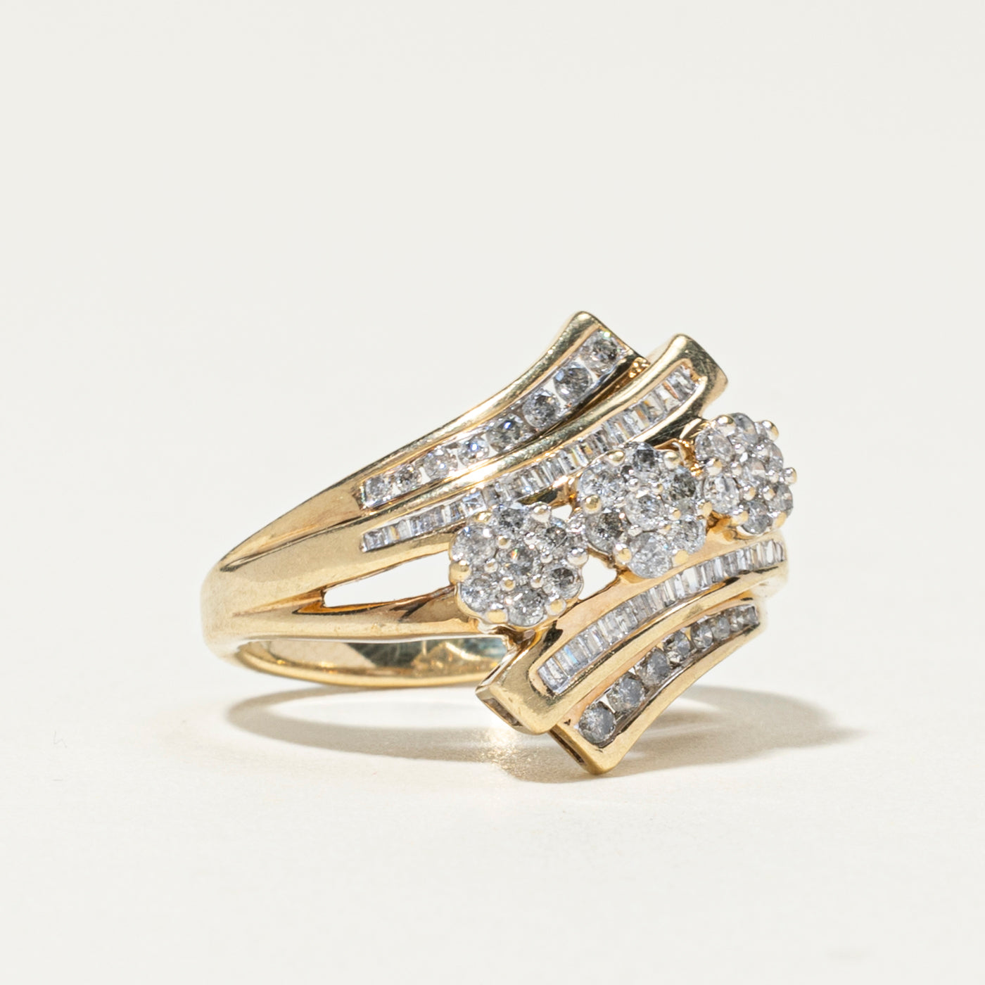 Diamond Clusters Bypass Ring | 0.68ctw | SZ 7