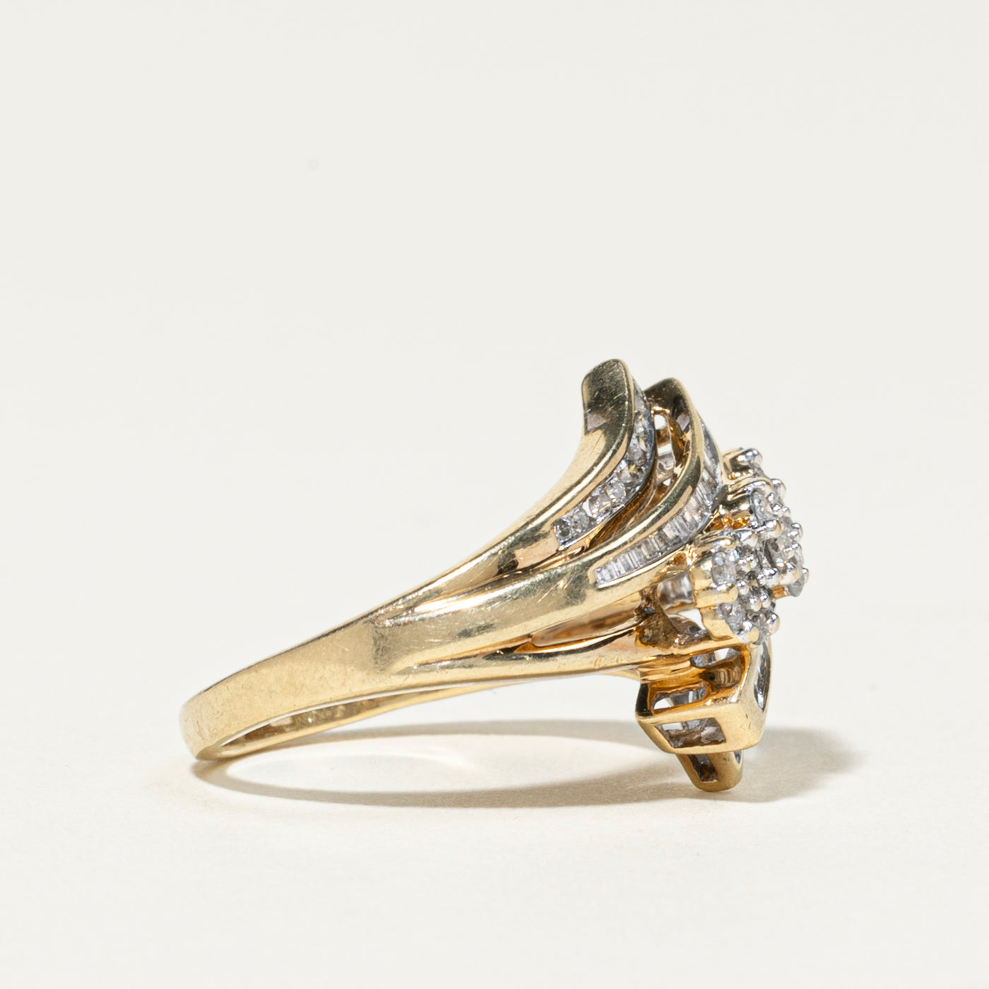 Diamond Clusters Bypass Ring | 0.68ctw | SZ 7