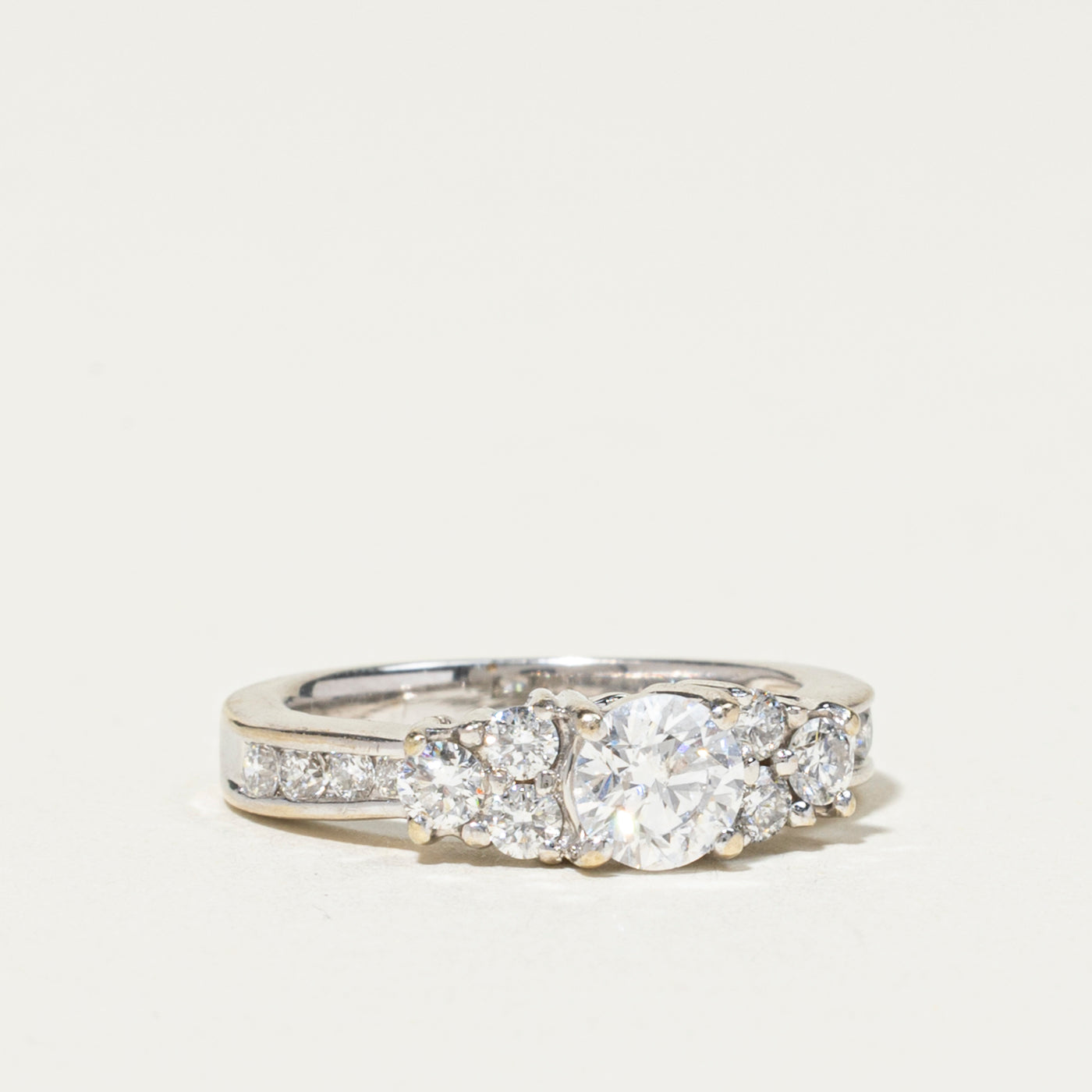 Round Brilliant Cut Diamond Accented Engagement Ring | 0.50ct I1 F/G, 0.43ctw | SZ 3.75