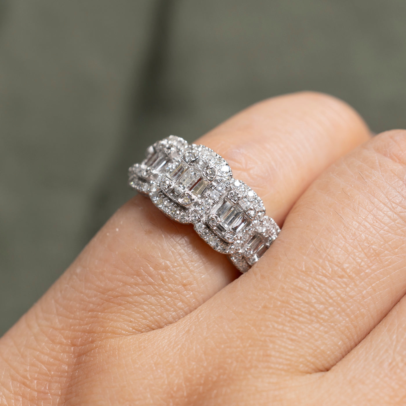 Illusion Set Diamond Multi Cluster Ring | 0.95ctw | SZ 4.25