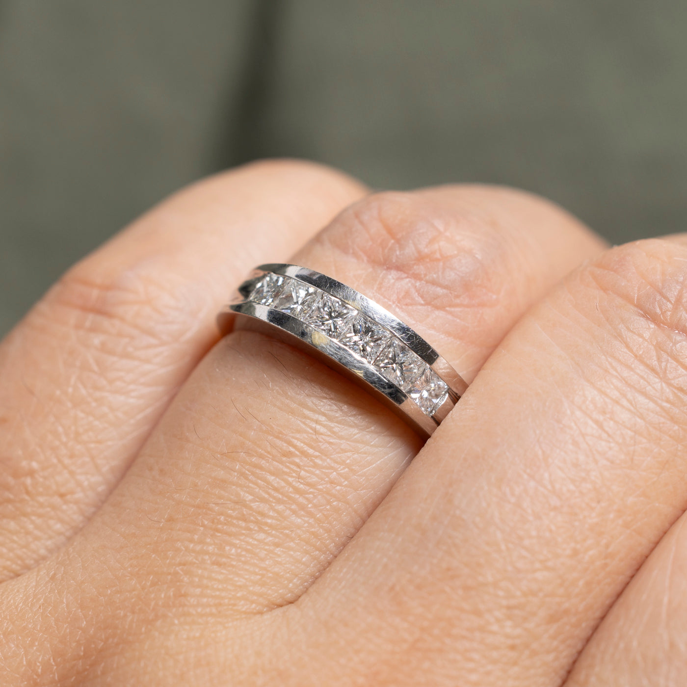 Channel Set Princess Cut Diamond Band | 0.87ctw | 5mm | SZ 6.5