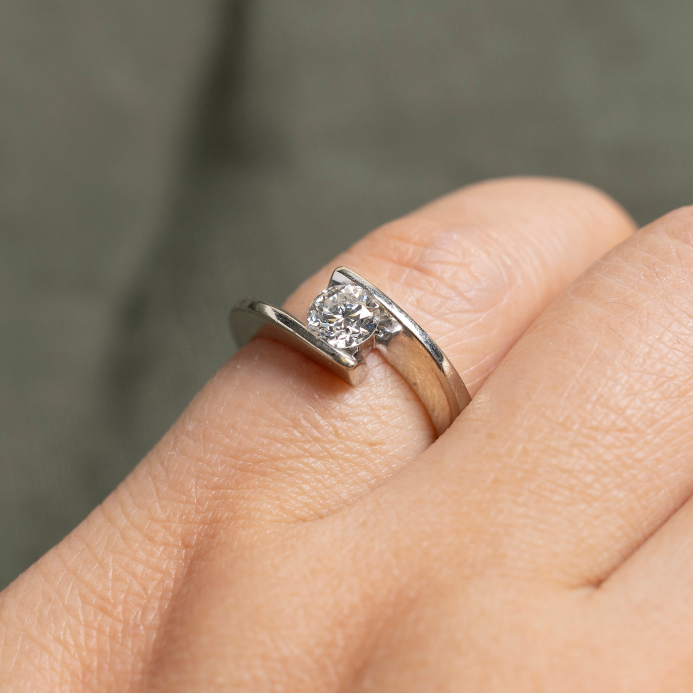 Tension Set Diamond Bypass Ring | 0.50ct I1 G/H | SZ 5.25