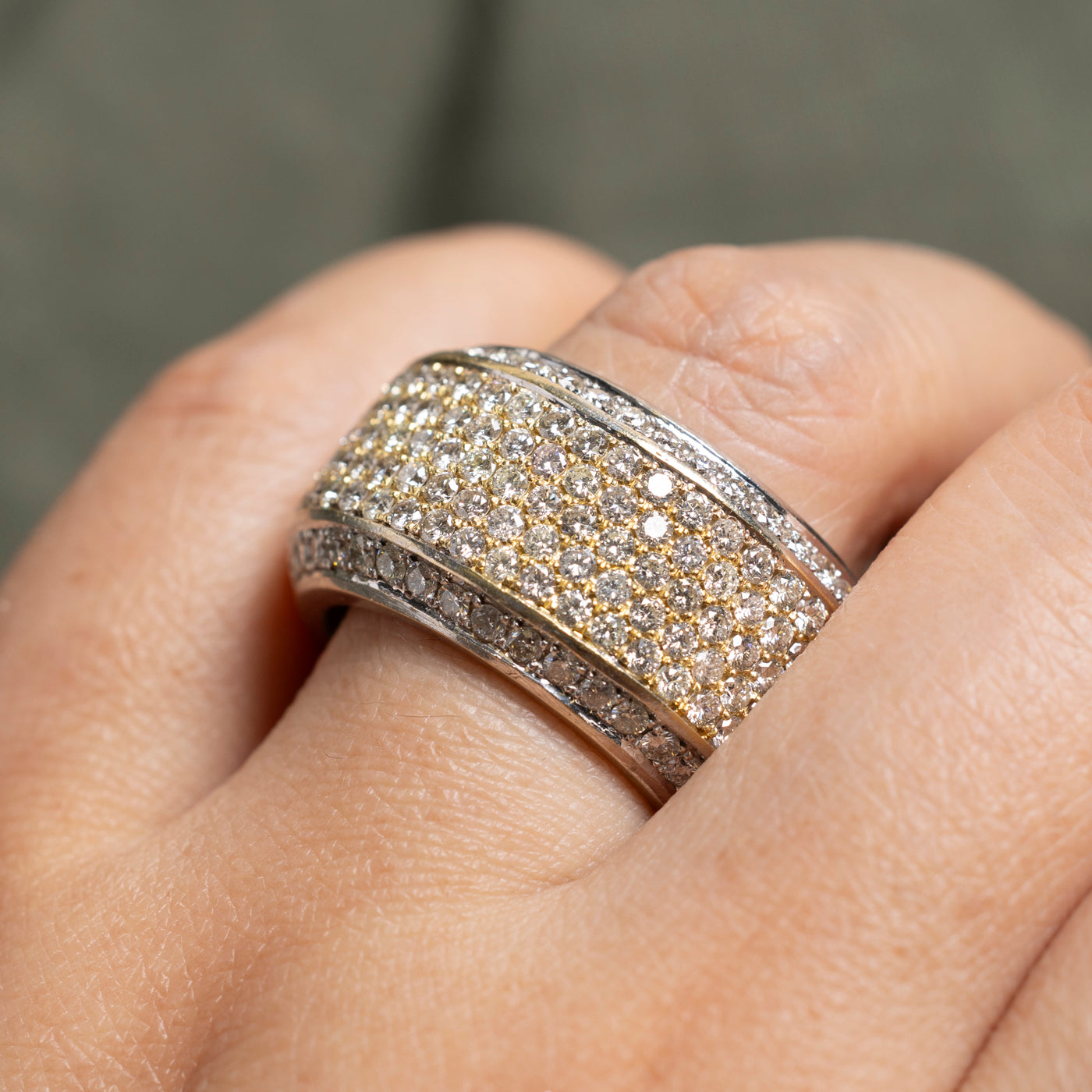 18k Pavé Set Diamond Chunky Band | 2.72ctw | 13mm | SZ 9