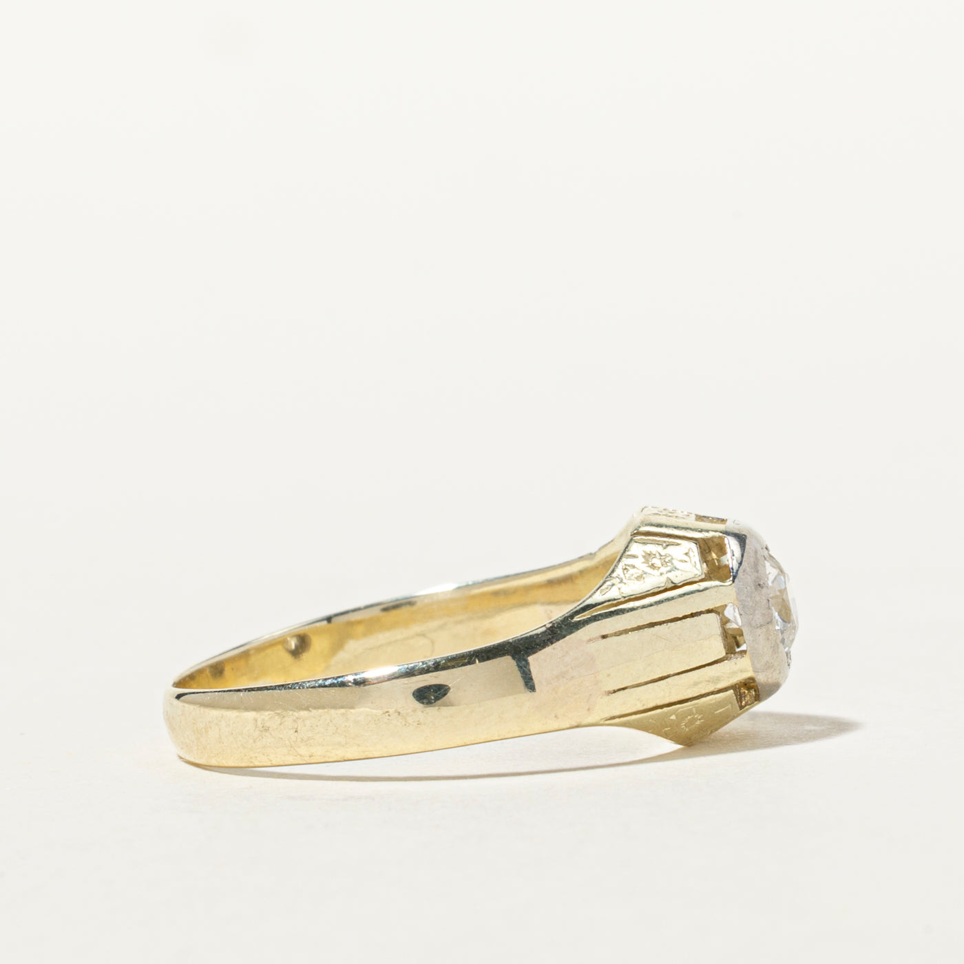 Two Tone Solitaire Diamond Ring | 0.31ct | SZ 8.5