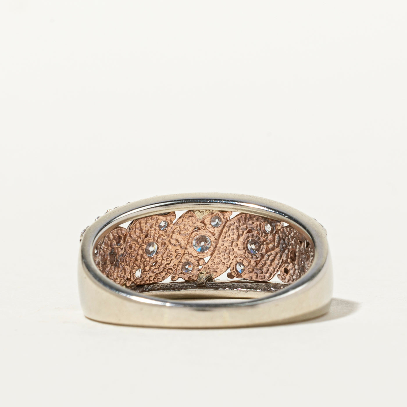 Two Tone Diagonal Diamond Wave Design Band | 1.11ctw | SZ 8