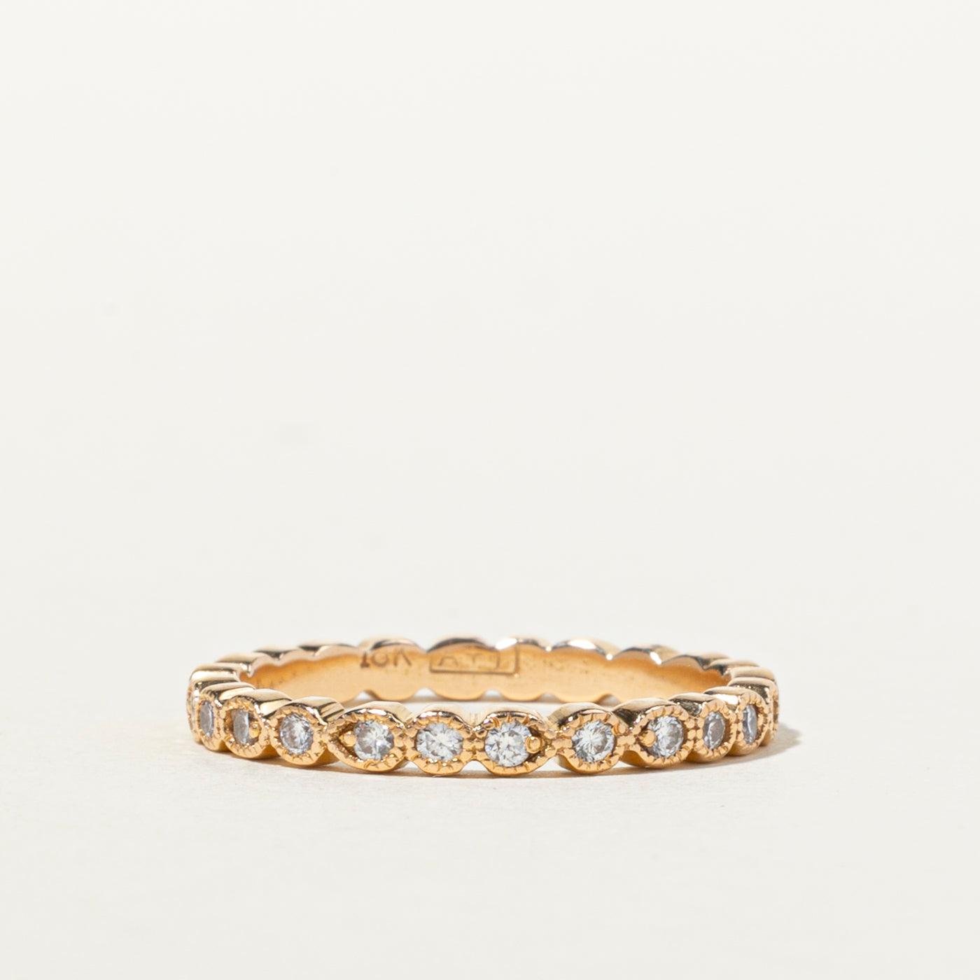 18k Eternity Diamond Milgrain Band | 0.48ctw | SZ 6