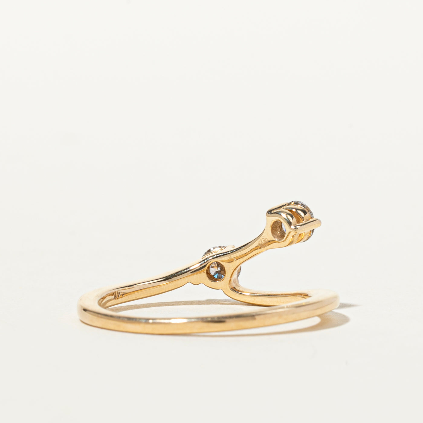 Two Stone Diamond Bypass Ring | 0.32ctw | SZ 7