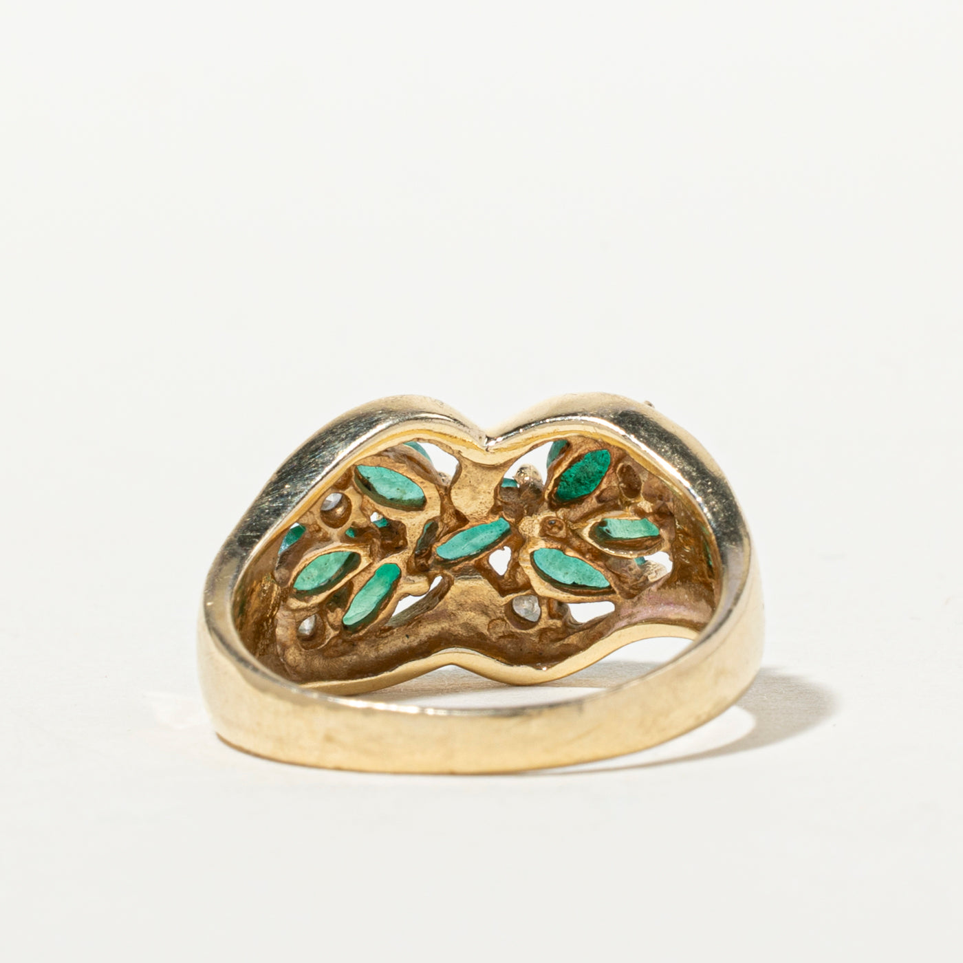 Emerald & Diamond Cluster Ring | 0.71ctw, 0.12ctw | SZ 6.5