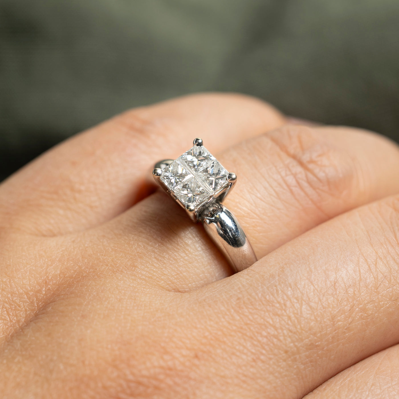 Illusion Set Princess Cut Diamond Ring | 1.08ctw | SZ 7.5