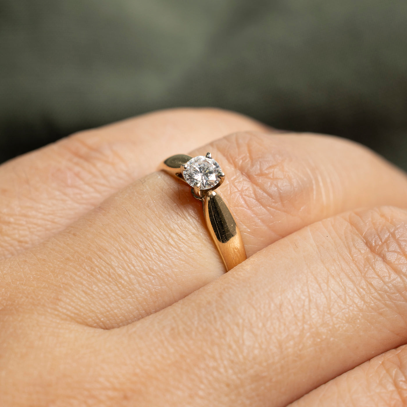 Solitaire Diamond Reverse Tapered Ring | 0.30ct | SZ 6.25