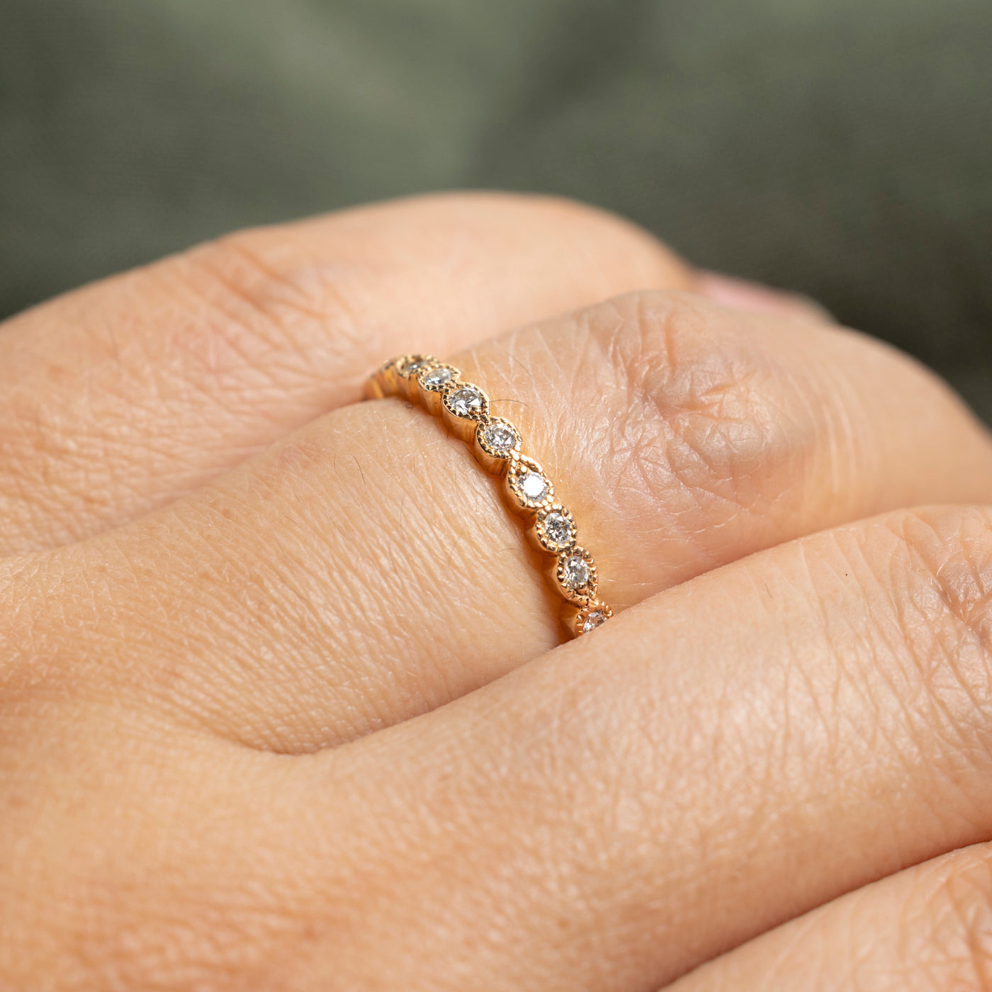 18k Eternity Diamond Milgrain Band | 0.48ctw | SZ 6