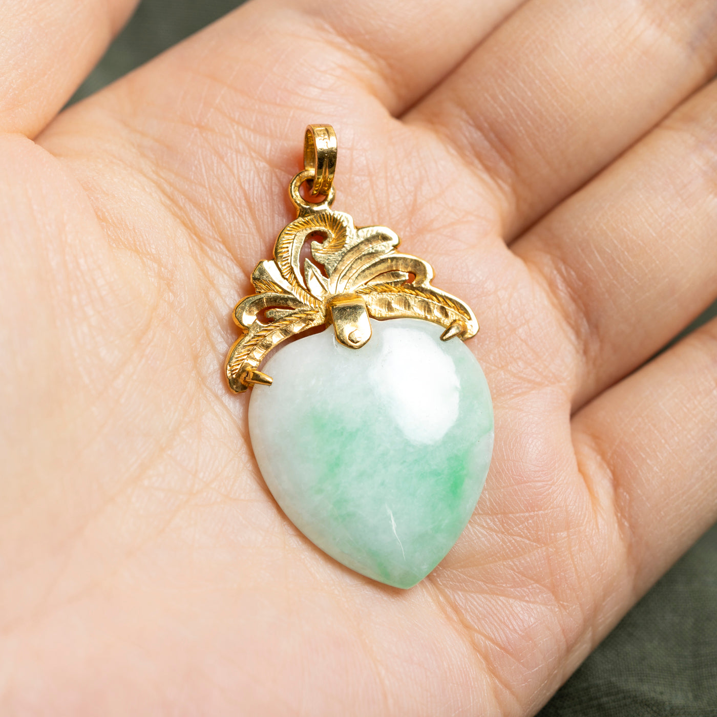 Jade Pear Shaped Large Pendant | 26.70ct