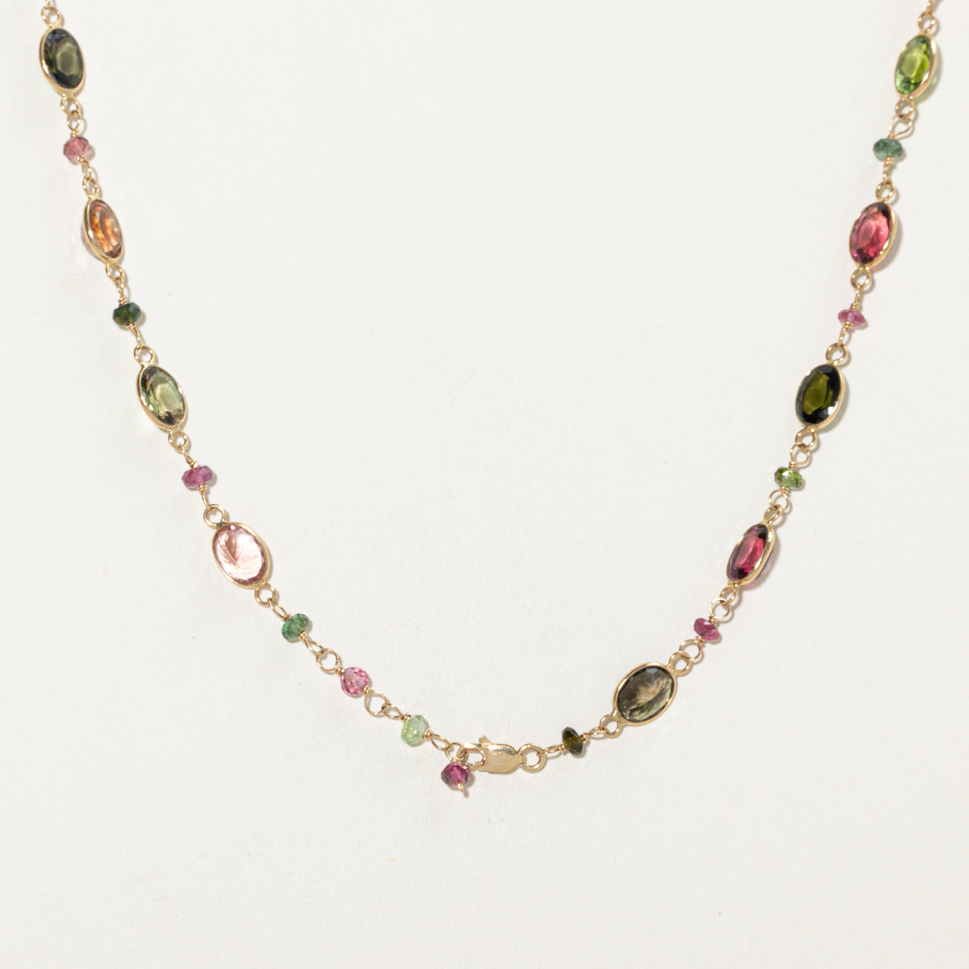 Bezel Set Tourmaline Necklace | 27.60ctw | 18.5"