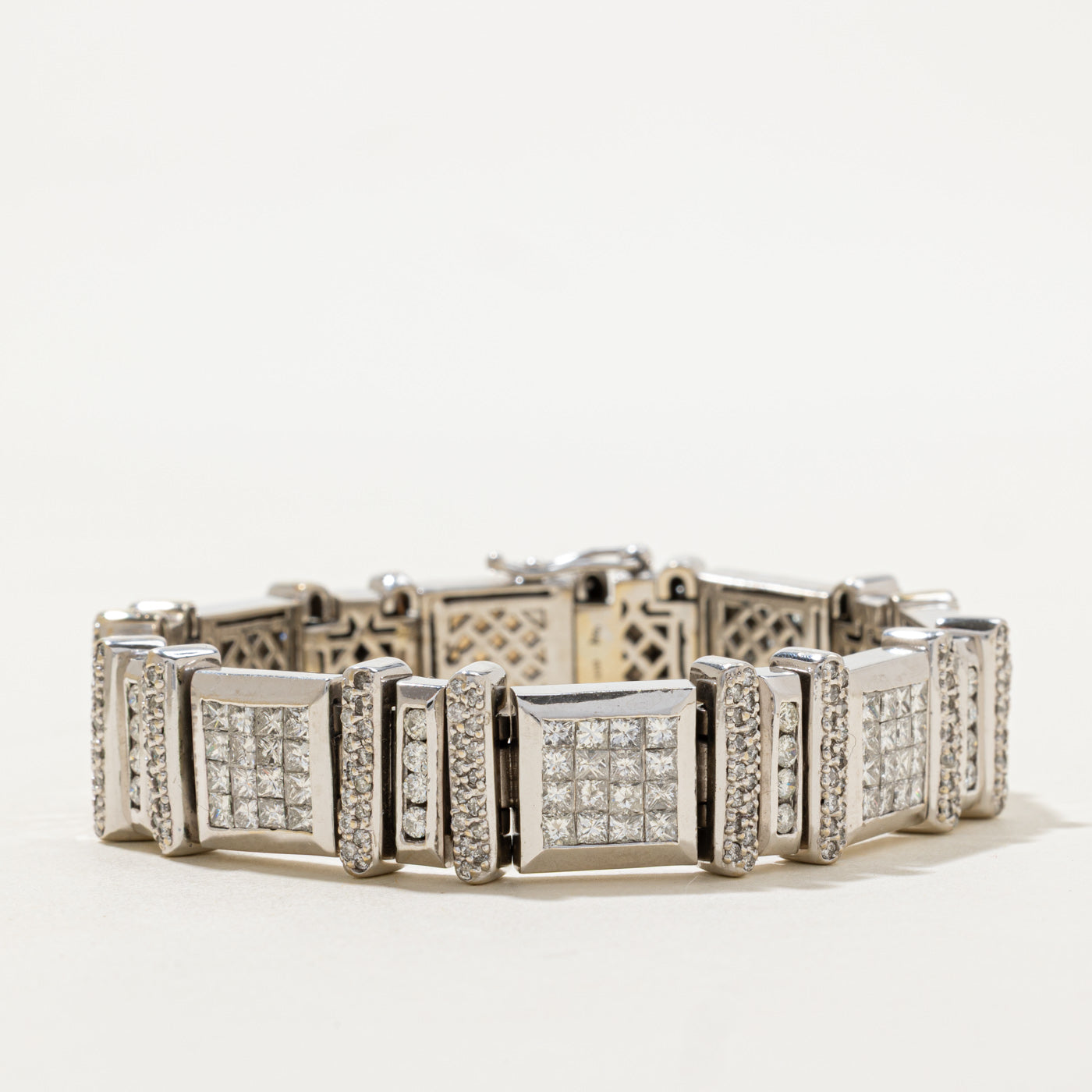 18k Mix Cut Diamond Watch Strap Bracelet | 14.24ctw | 7.5" |