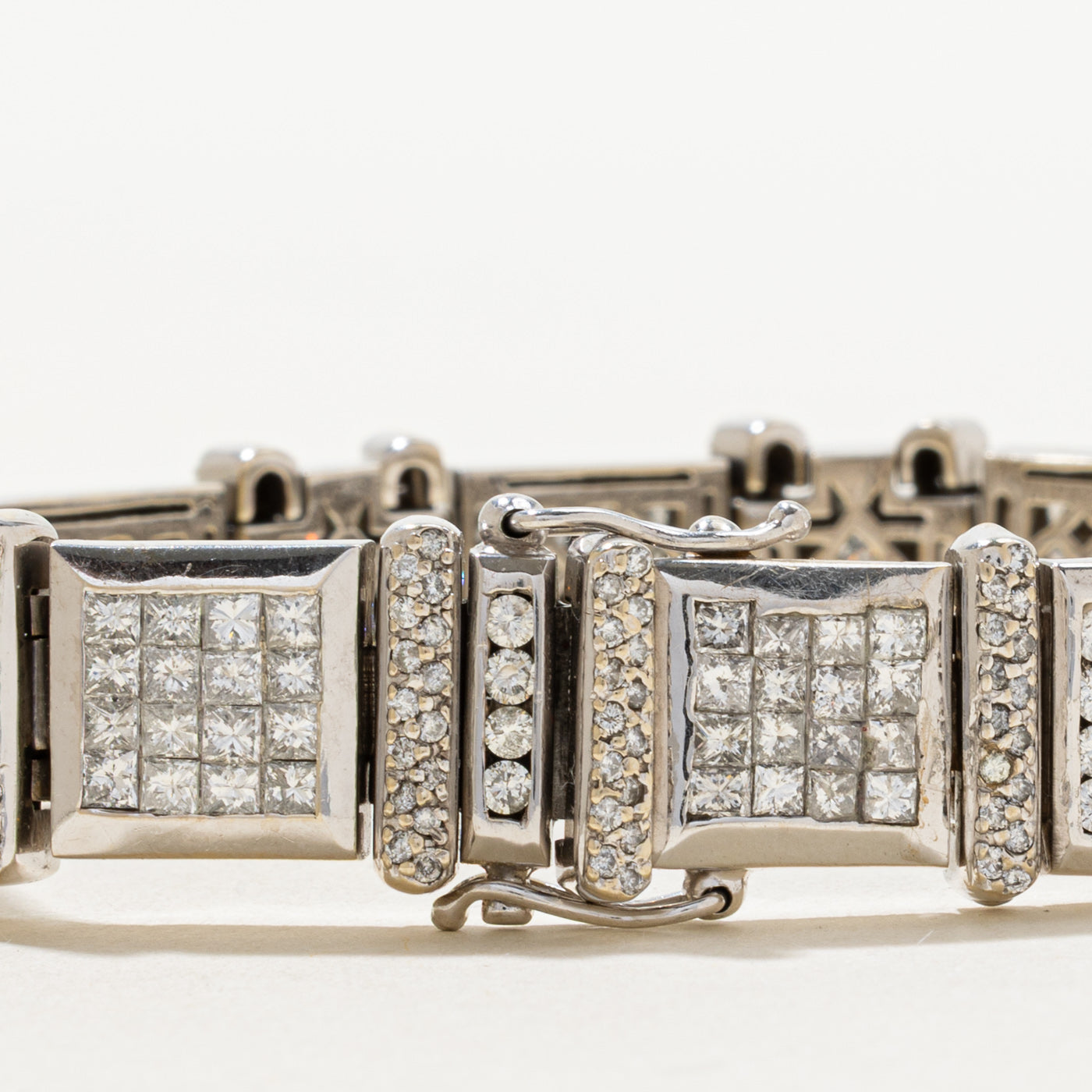 18k Mix Cut Diamond Watch Strap Bracelet | 14.24ctw | 7.5" |