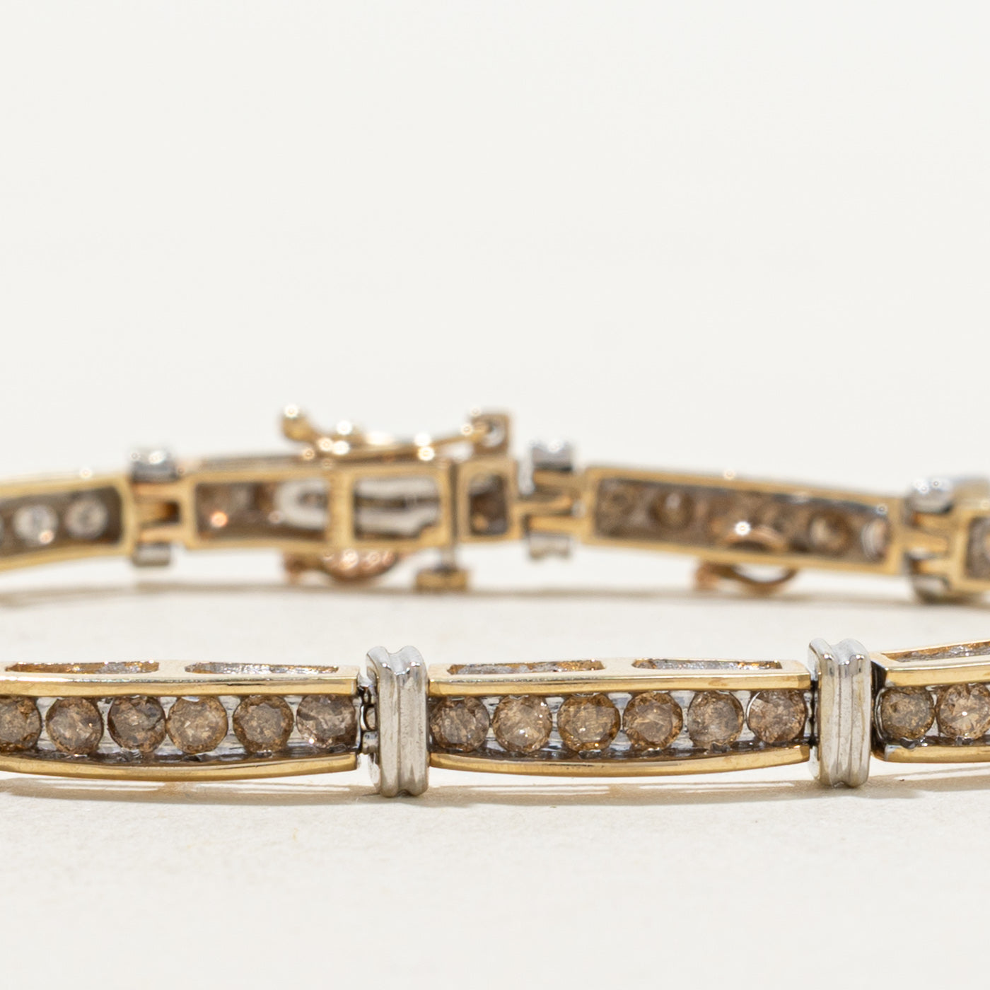 Channel Set Brown Diamond Tennis Bracelet | 2.5ctw | 8" |