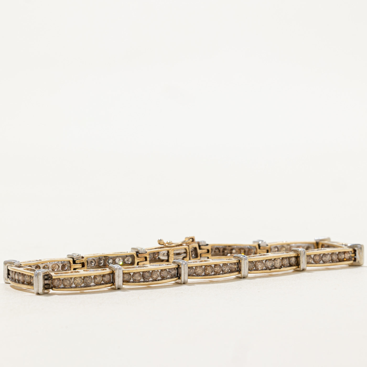 Channel Set Brown Diamond Tennis Bracelet | 2.5ctw | 8" |