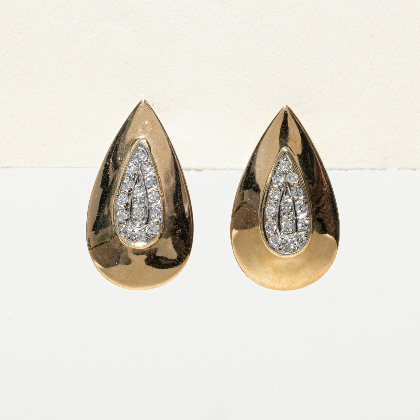 Diamond Cluster Pear Shaped Drop Earrings | 0.36ctw |