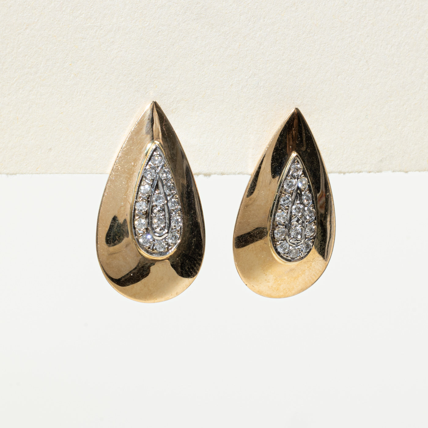 Diamond Cluster Pear Shaped Drop Earrings | 0.36ctw |