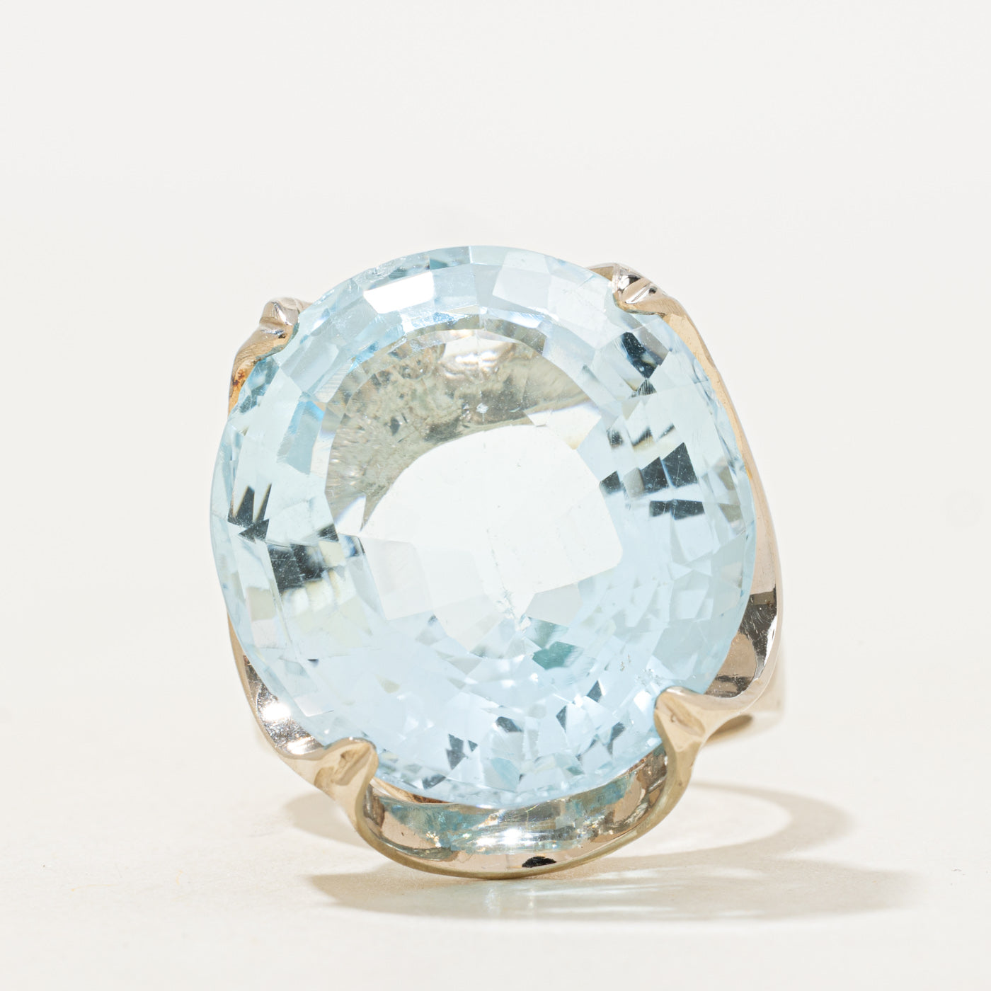 Oval Cut Blue Topaz Cocktail Ring | 37.5ct | SZ 7.75 |