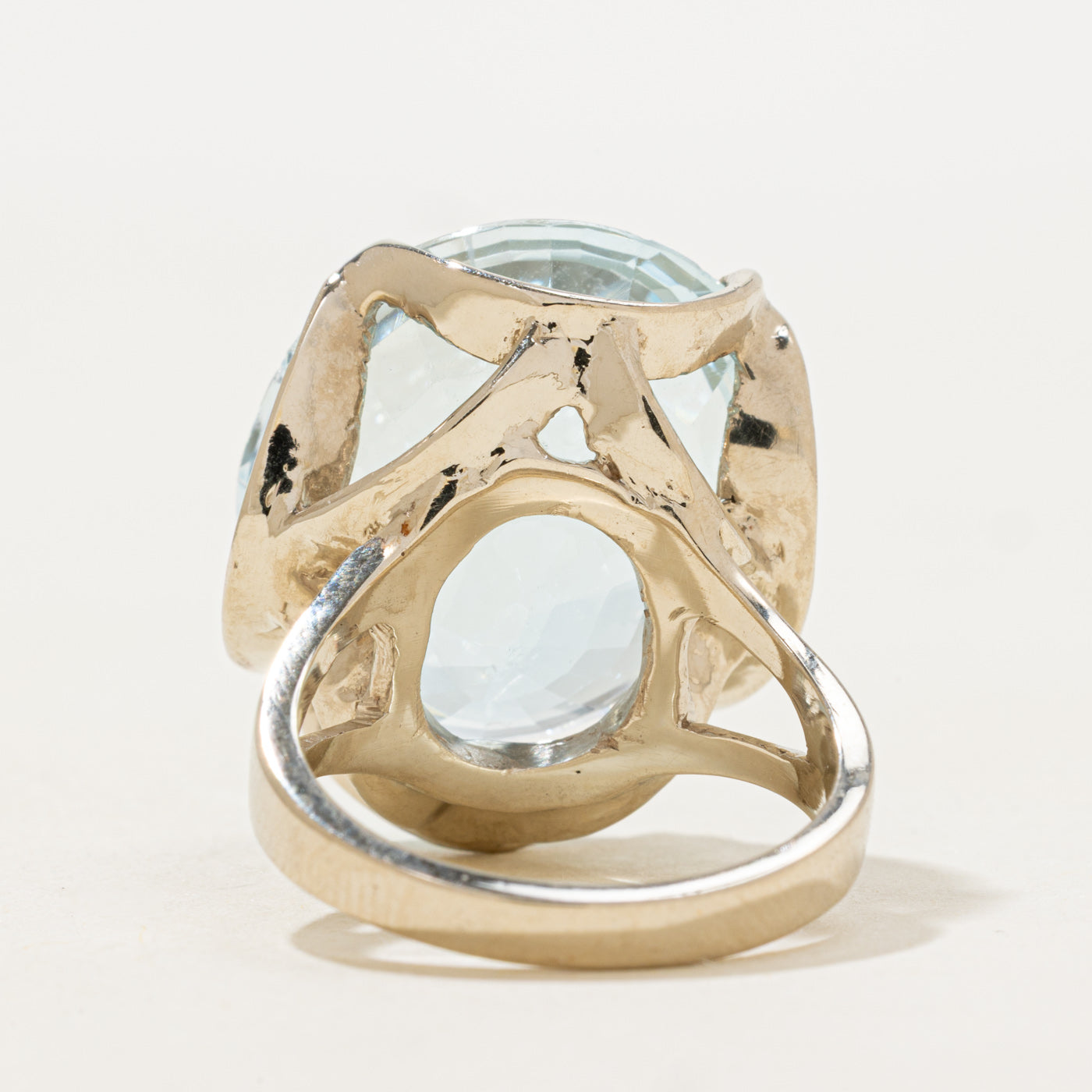 Oval Cut Blue Topaz Cocktail Ring | 37.5ct | SZ 7.75 |