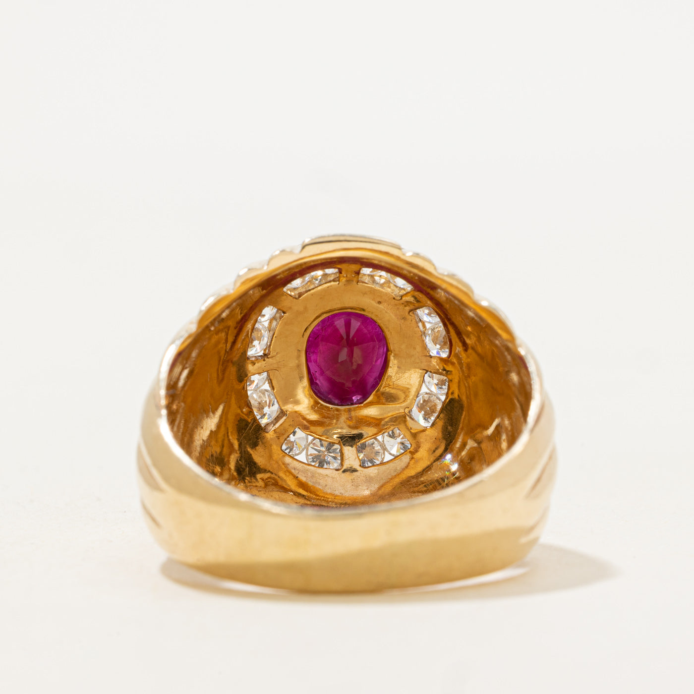 Ruby & Diamond Halo Cocktail Ring | 2.49ct, 1.04ctw | SZ 13.25 |