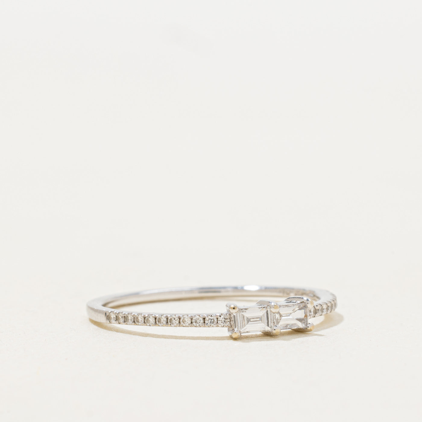 Two Stone Baguette Cut Diamond Ring | 0.16ctw | SZ 6.5 |
