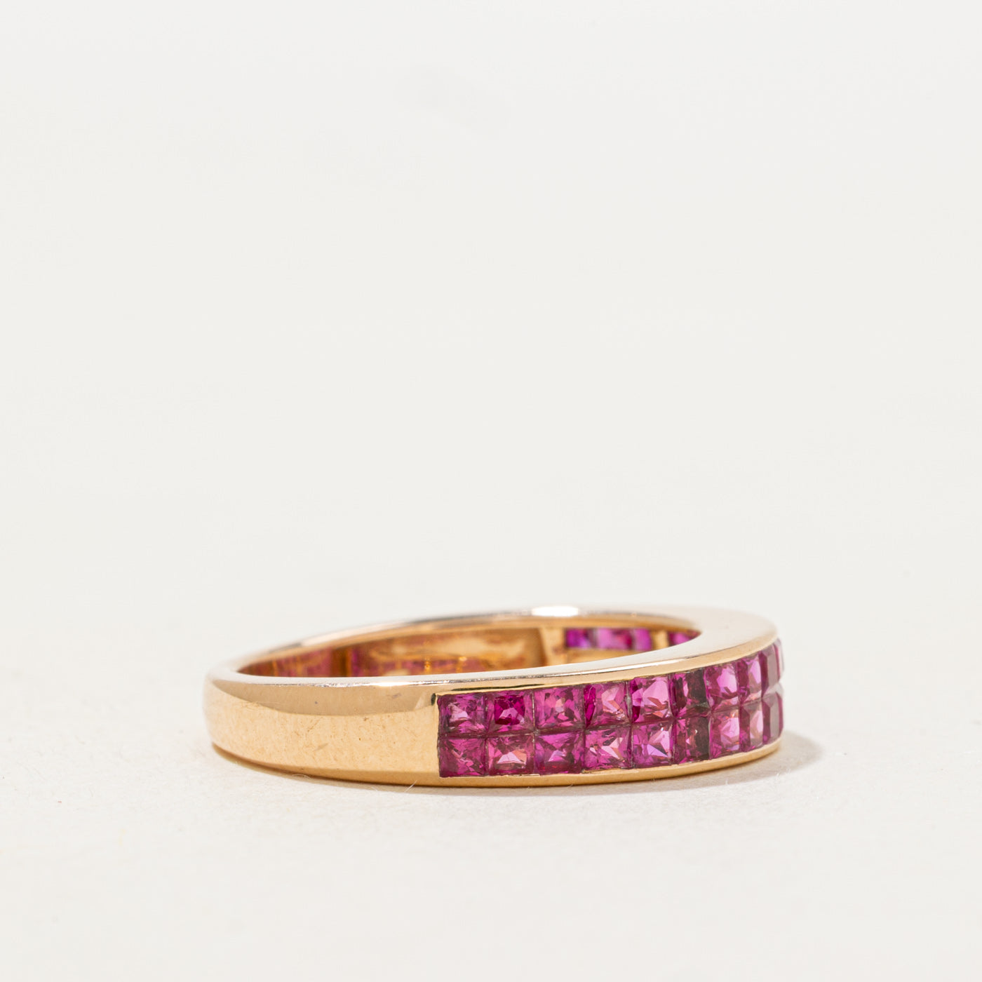 Double Row Semi Eternity Pink Sapphire Band | 1.5ctw | SZ 5.5 |
