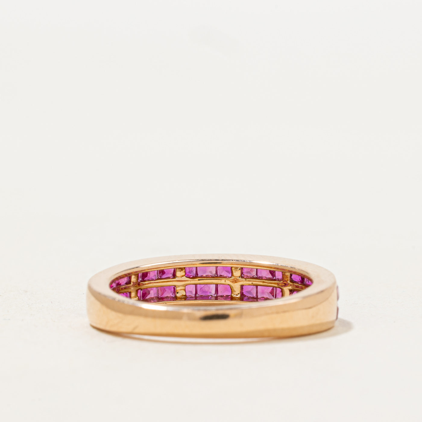 Double Row Semi Eternity Pink Sapphire Band | 1.5ctw | SZ 5.5 |