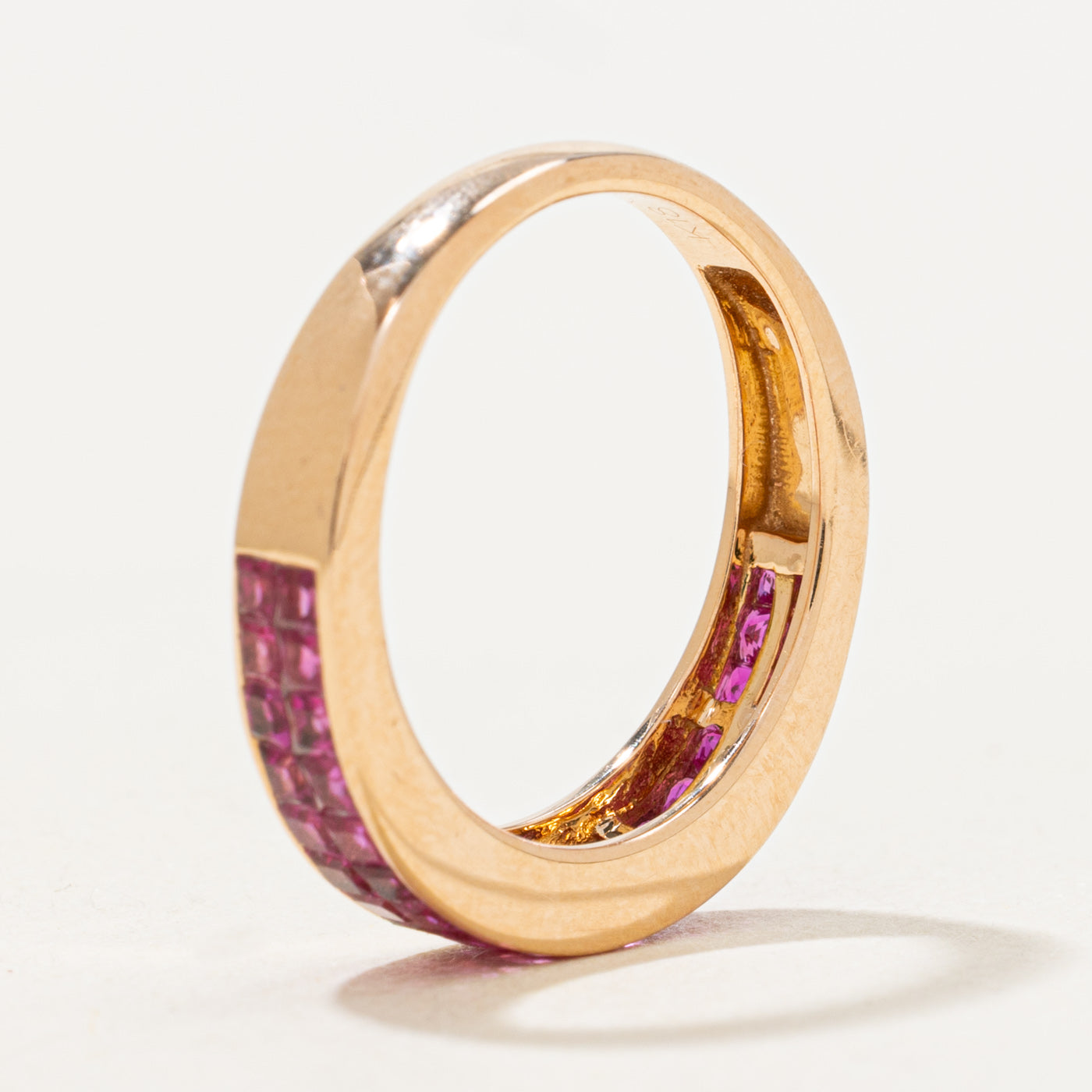 Double Row Semi Eternity Pink Sapphire Band | 1.5ctw | SZ 5.5 |