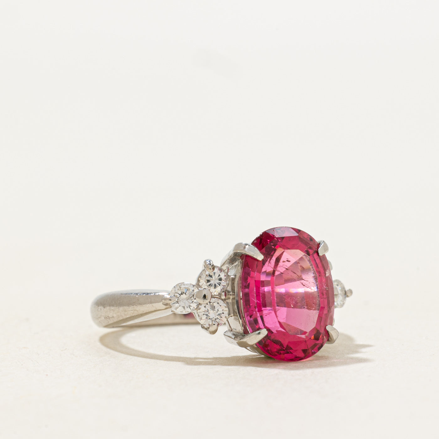 Pink Tourmaline & Diamond Accented Ring | 3.21ct, 0.32ctw | SZ 5.75 |