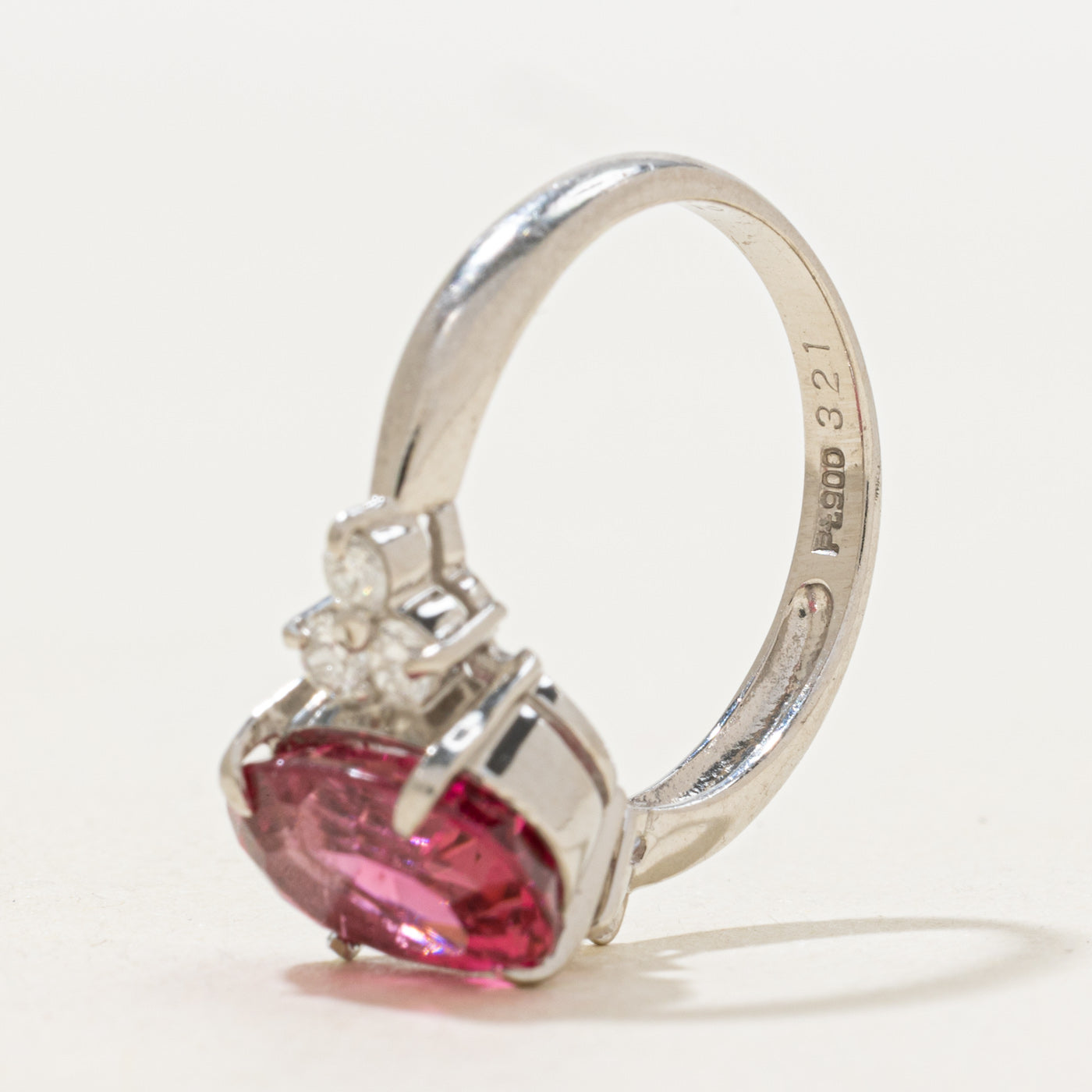 Pink Tourmaline & Diamond Accented Ring | 3.21ct, 0.32ctw | SZ 5.75 |