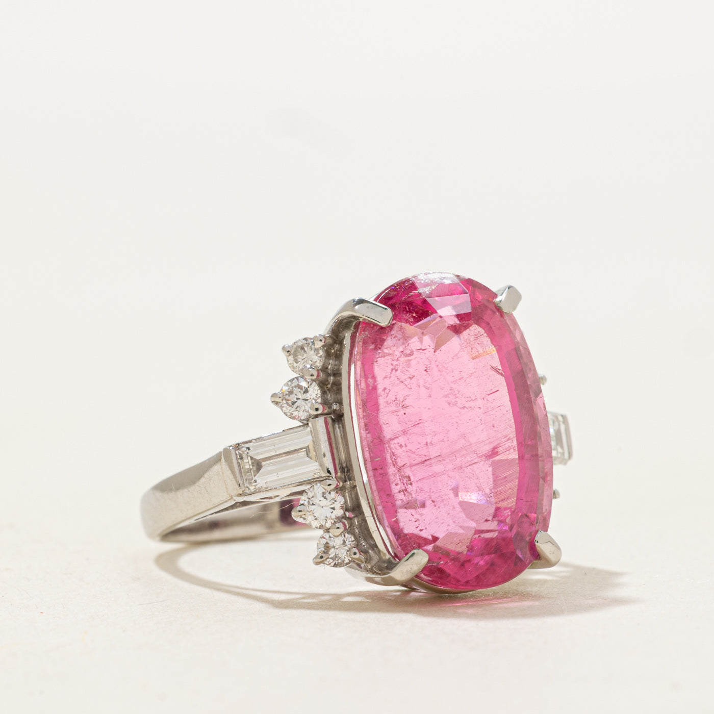 Pink Tourmaline & Diamond Cocktail Ring | 10.41ct, 0.82ctw | SZ 6.25 |