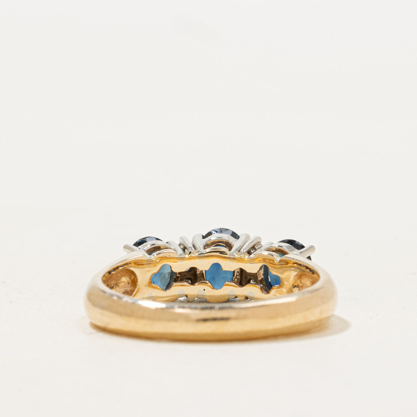 'Birks' Three Stone Sapphire & Diamond Ring | 1.75ctw, 0.06ctw | SZ 6.25 |